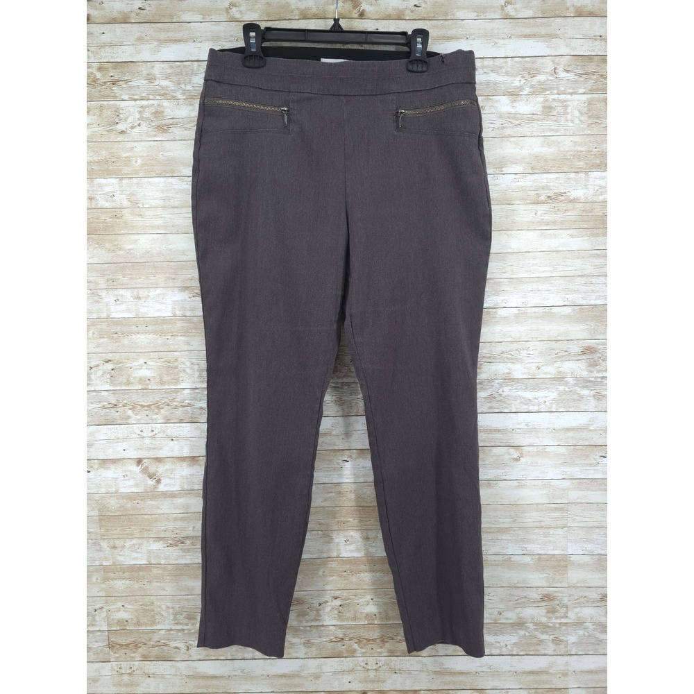 Takara Gray Skinny High Waist Dark Wash Pull On Stretch Pants Womens Large